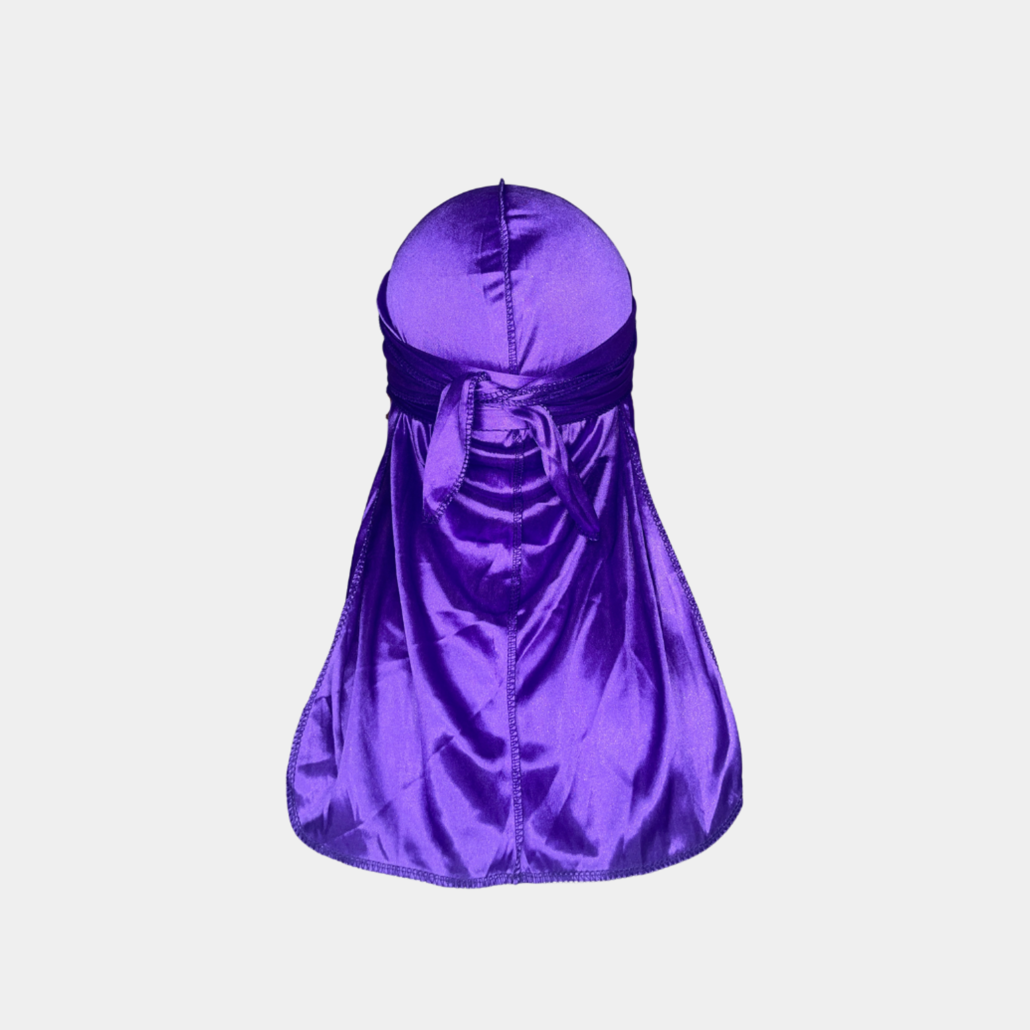 Purple Premium Silky Durag with extra-long tail for 360 waves, featuring reinforced stitching and silky material