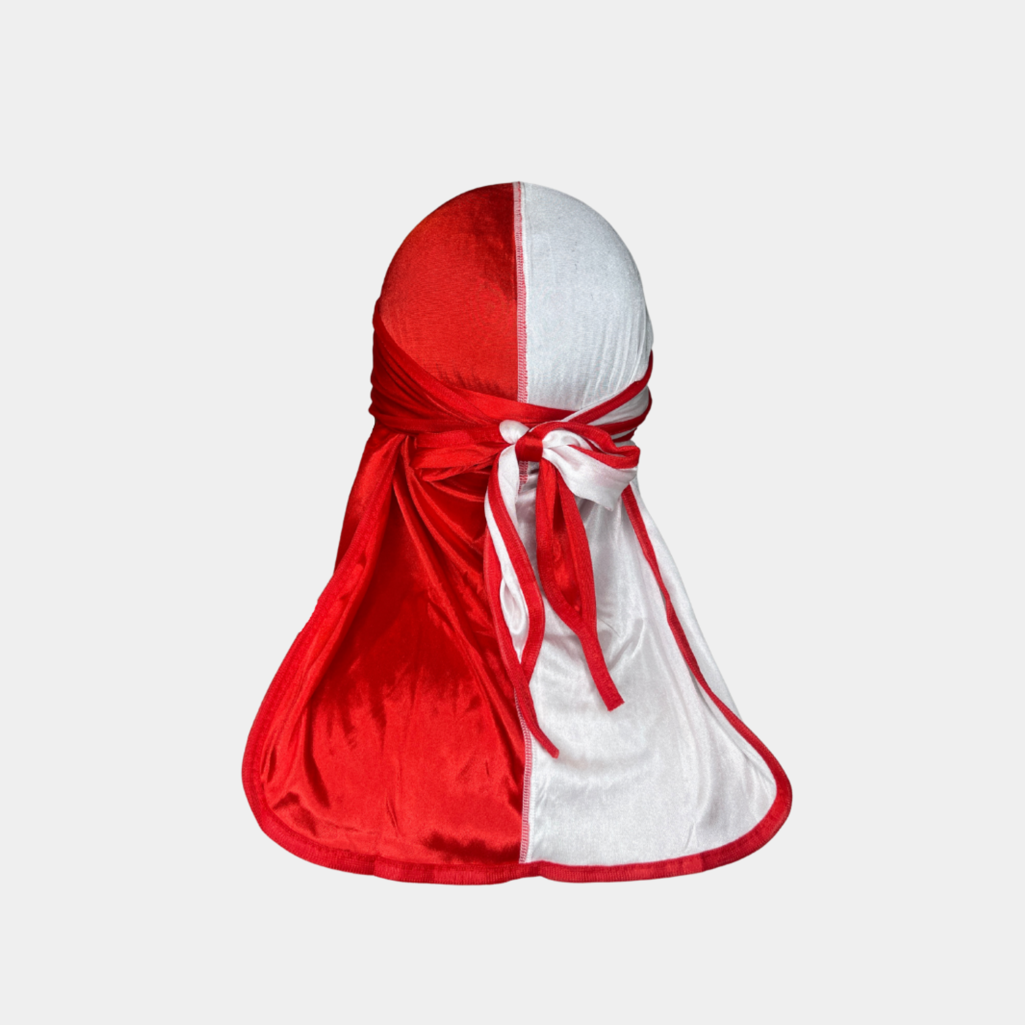 Red/White Two-Tone Silky Durag