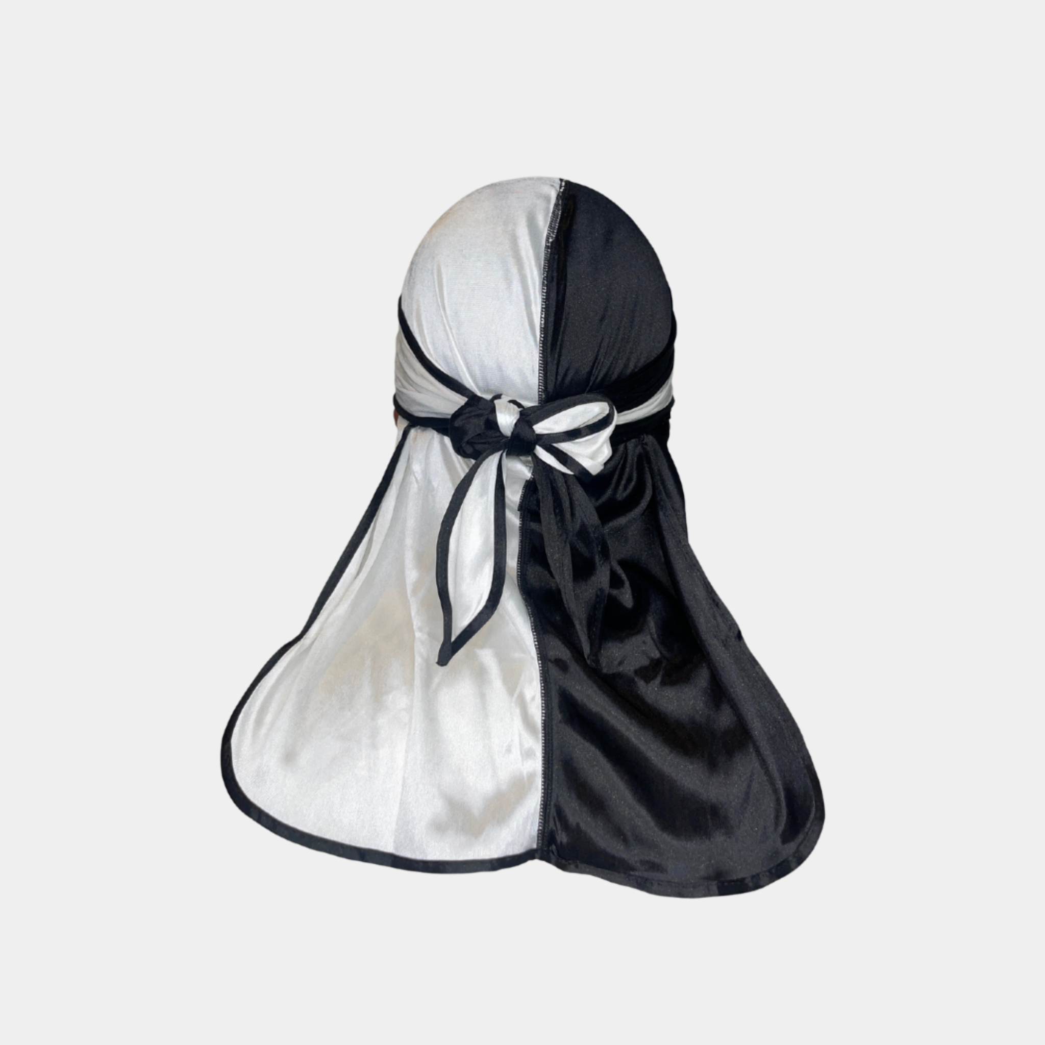 Silver/Black Two-Tone Silky Durag