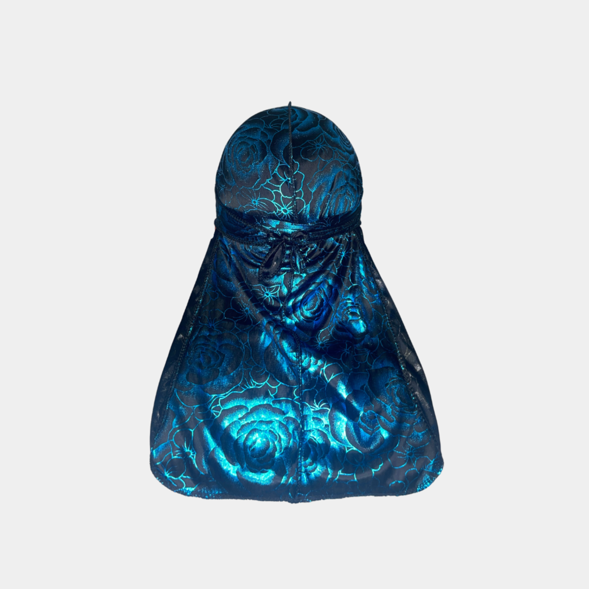 Black/Teal Rose Silky Durag