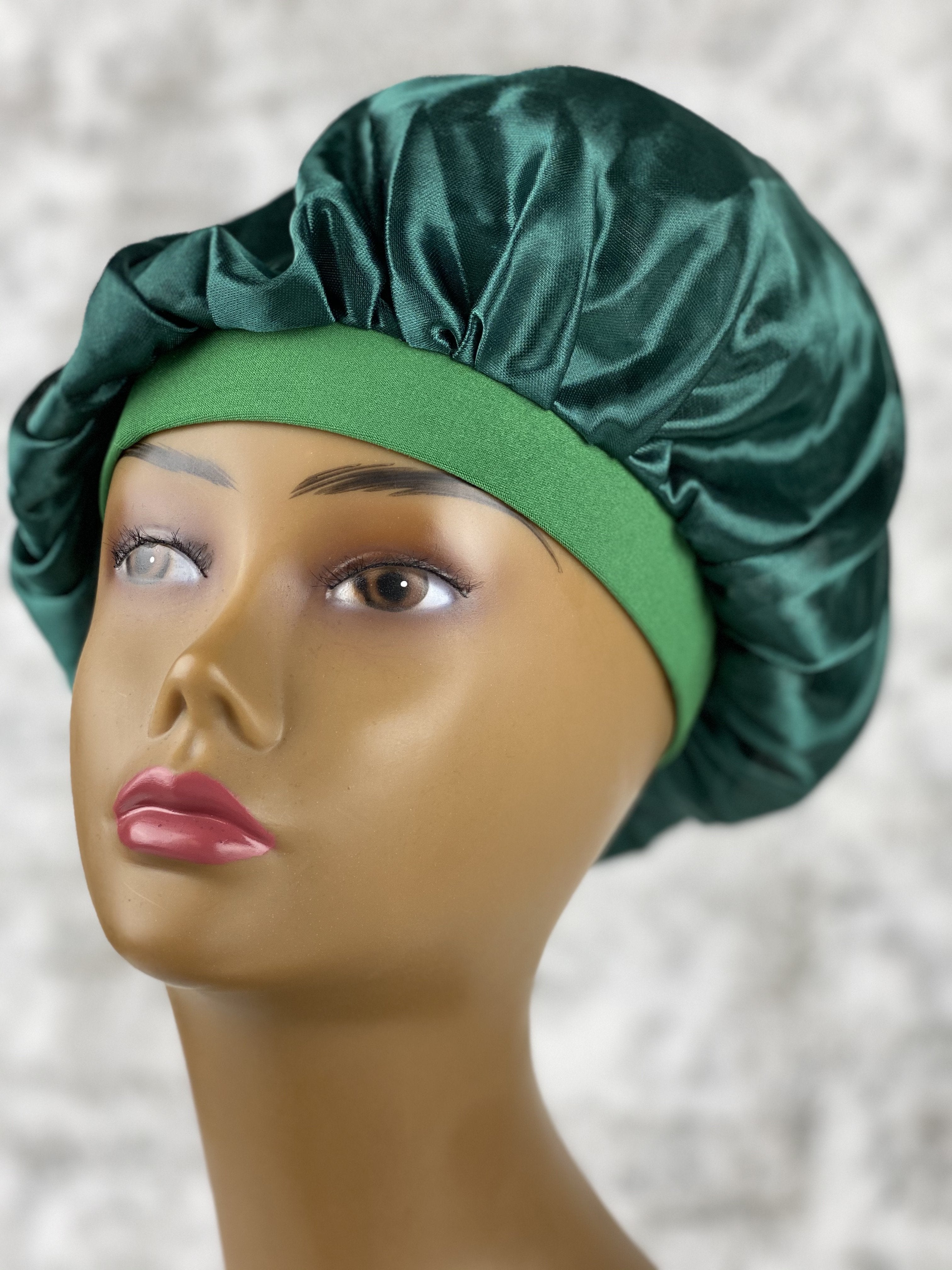 Green Satin Bonnet