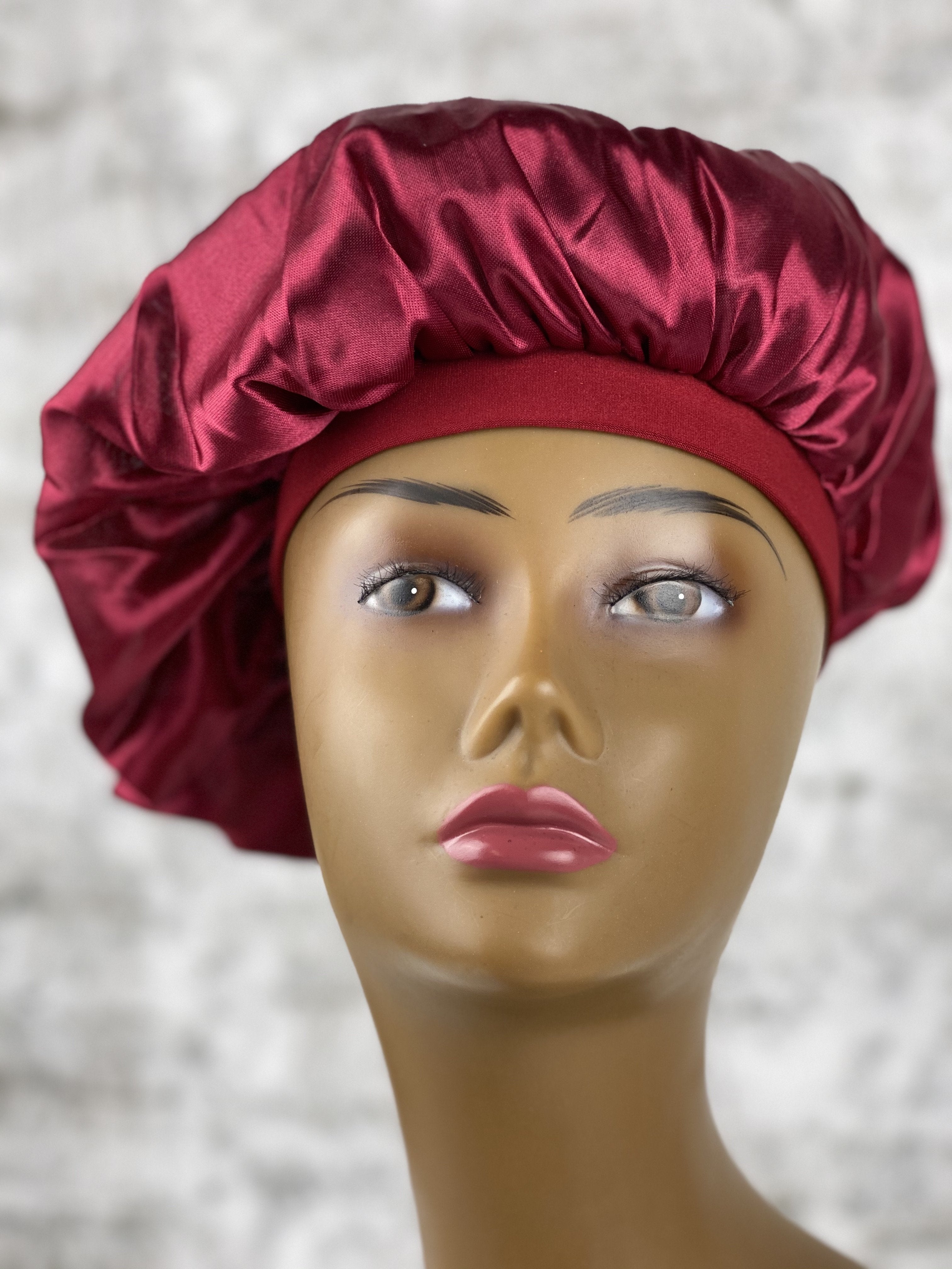 Burgundy Satin Bonnet