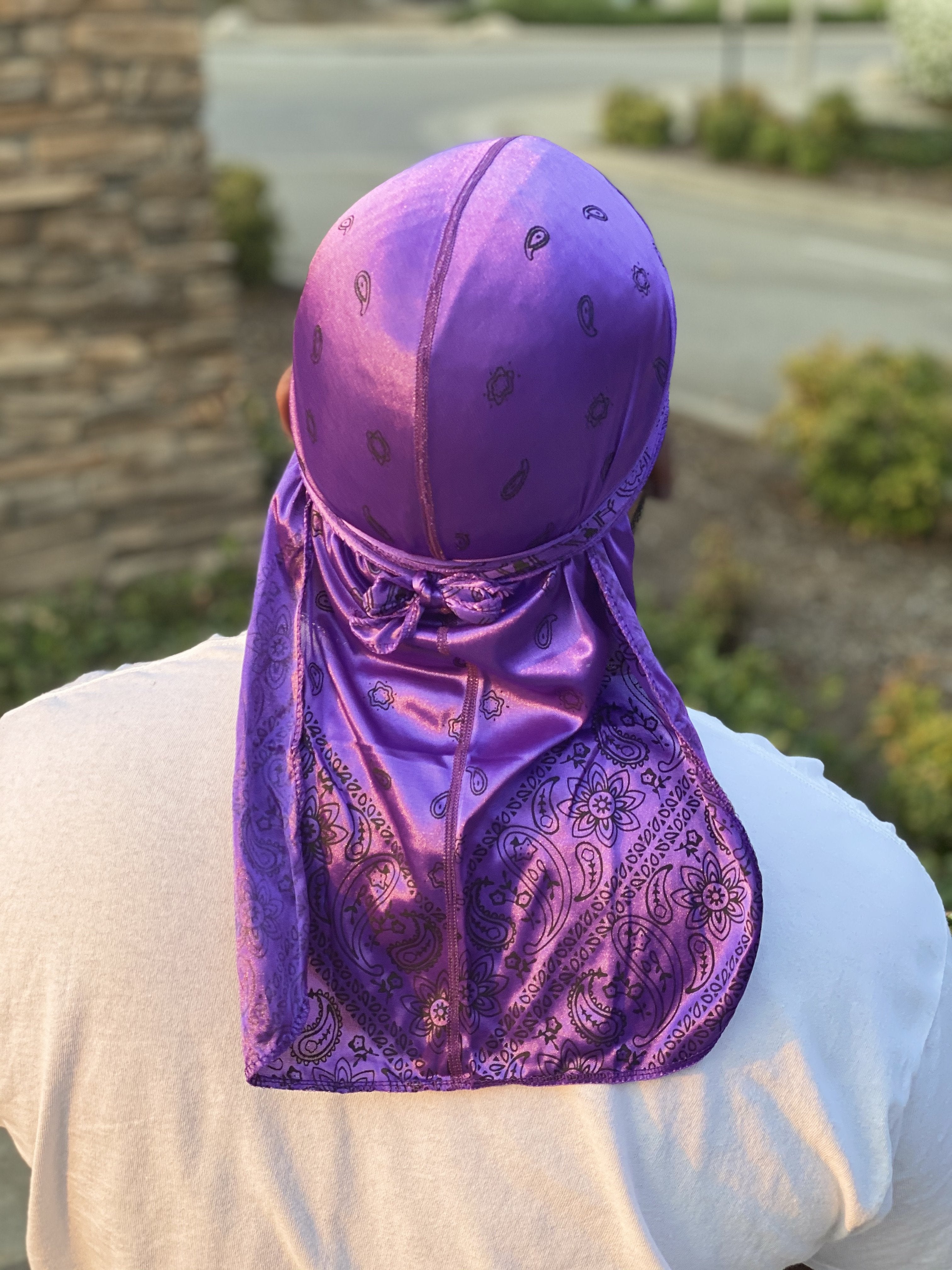 Purple "Grape" Bandana Silky Durag