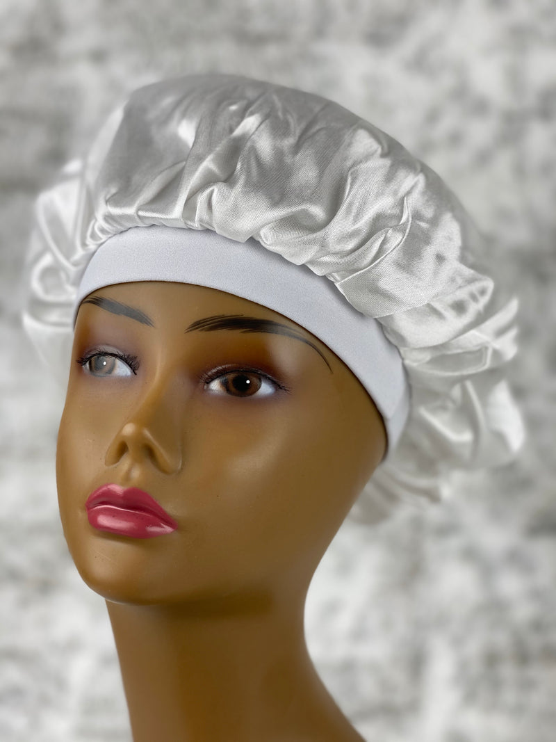 White Satin Bonnet