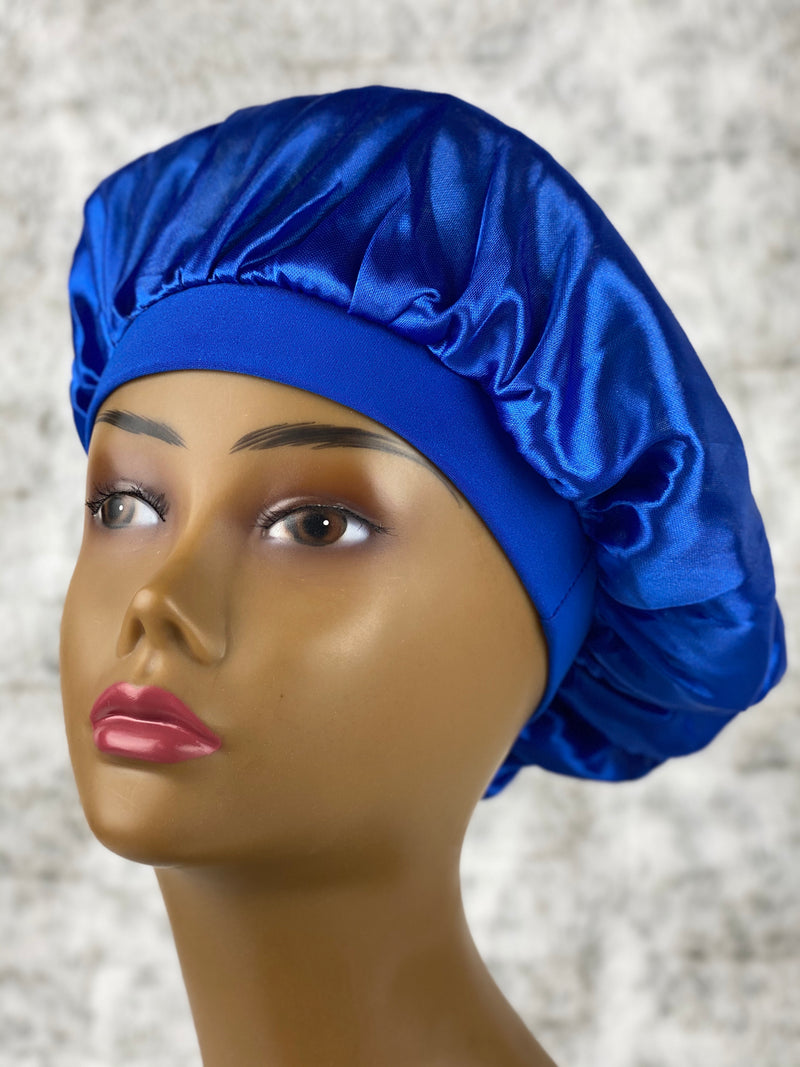 Blue Satin Bonnet