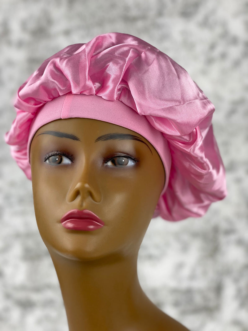Pink Satin Bonnet