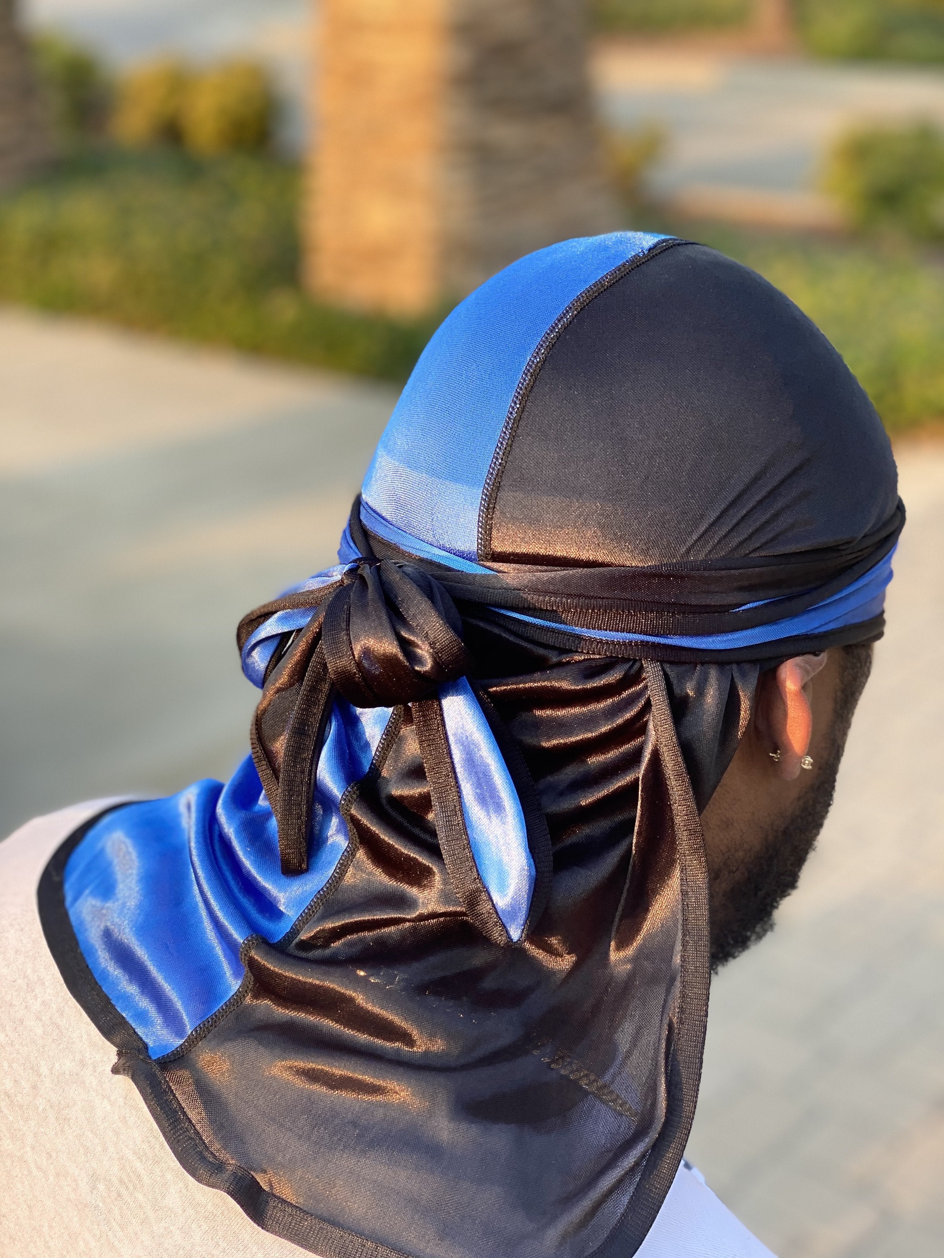 Blue/Black Two-Tone Silky Durag
