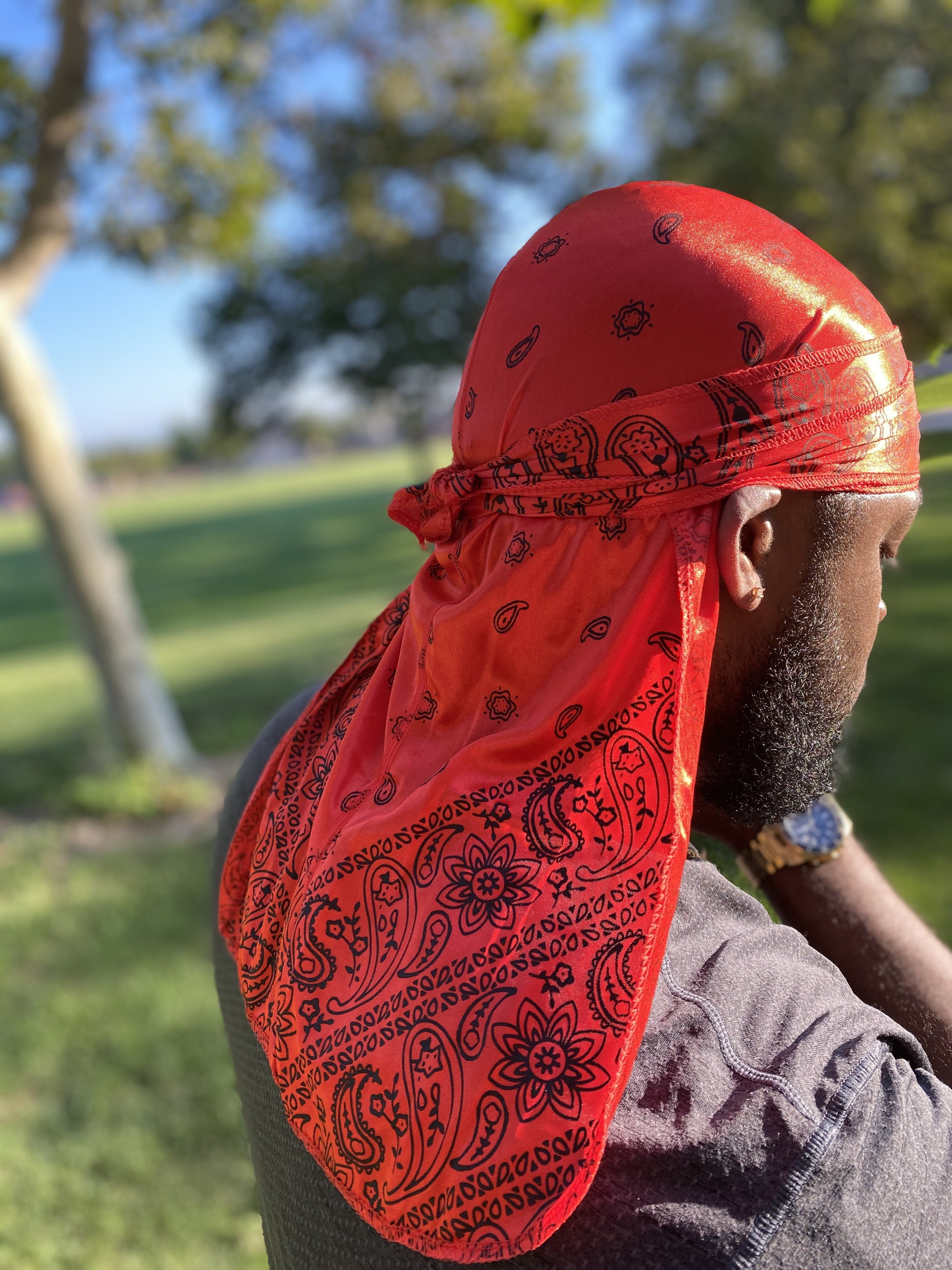 Red Bandana Silky Durag