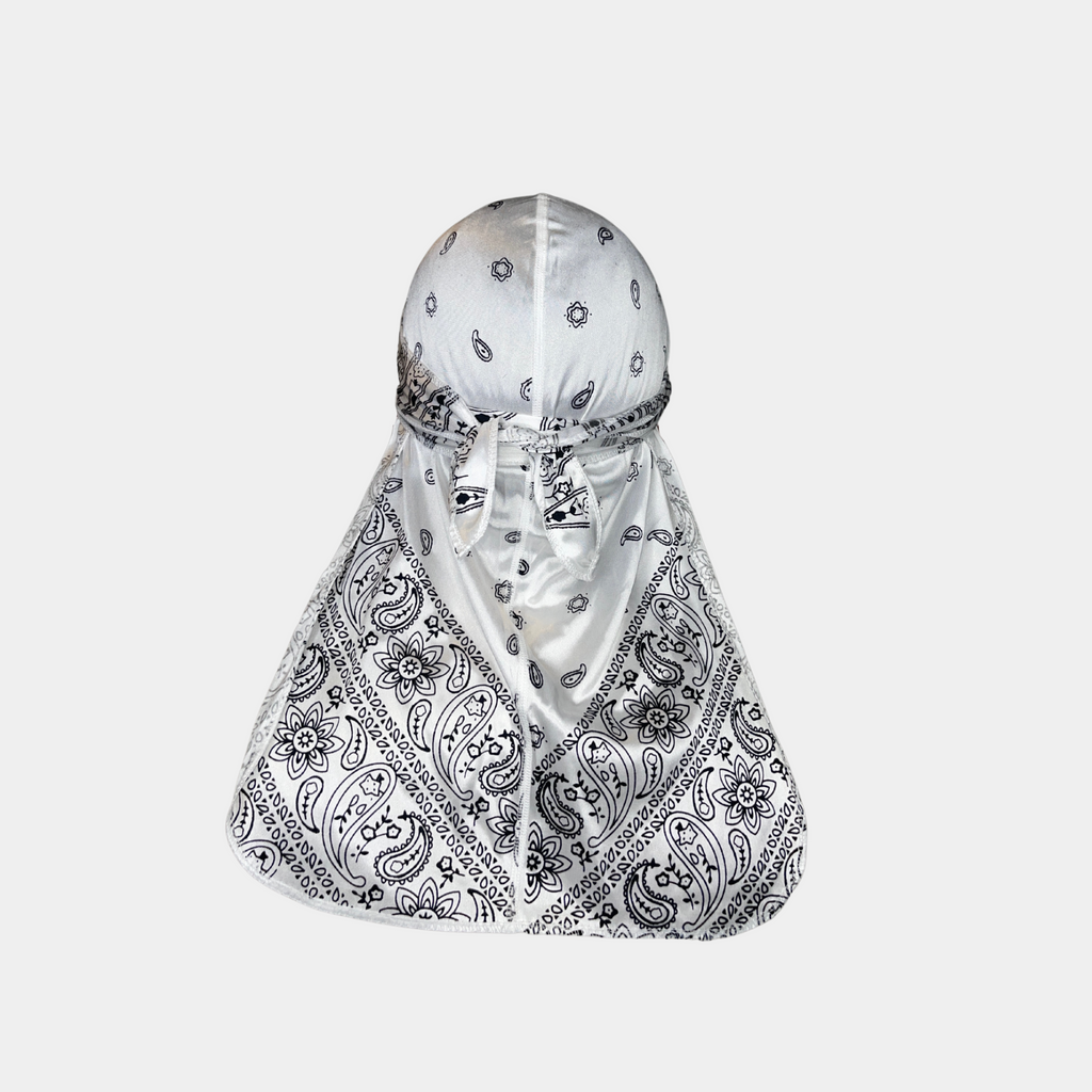 White Colorful Satin Bonnet – MoorDrip